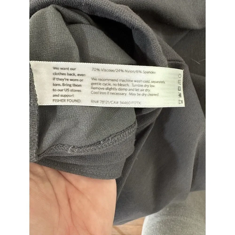 Eileen Fisher Legging Pants Pull On Stretch Jersey‎ Ankle Made in USA Gray XS